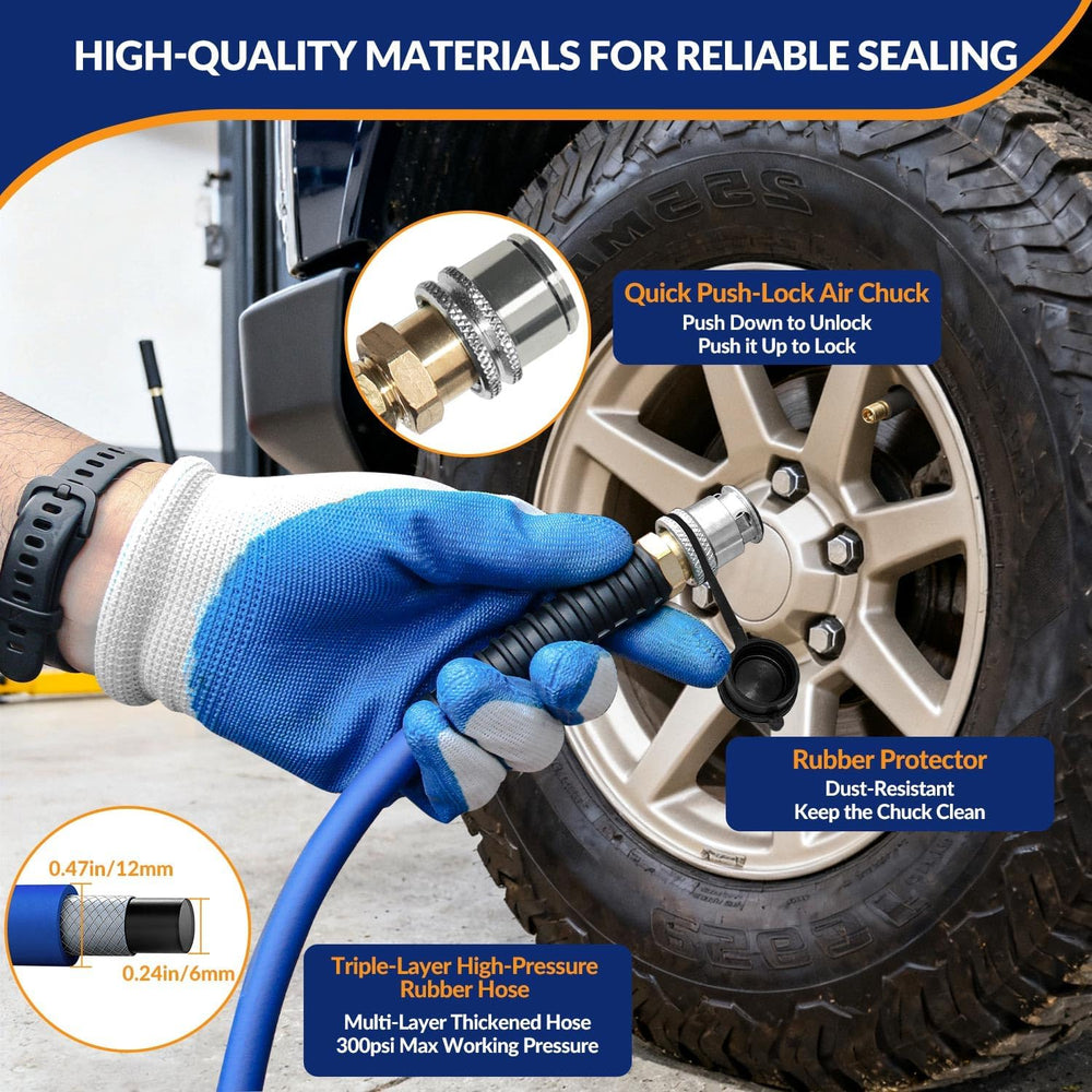 MILADO 4 Way Tire Inflator, Simultaneously Inflate or Deflate 4 Tires