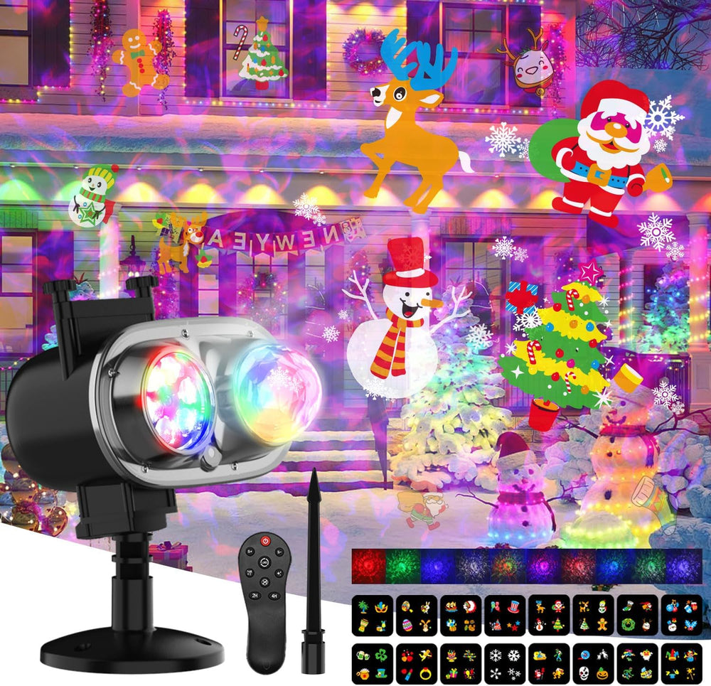 2025 Upgrade Halloween Christmas Projector Lights,2-in-1 Moving Holiday Lands...