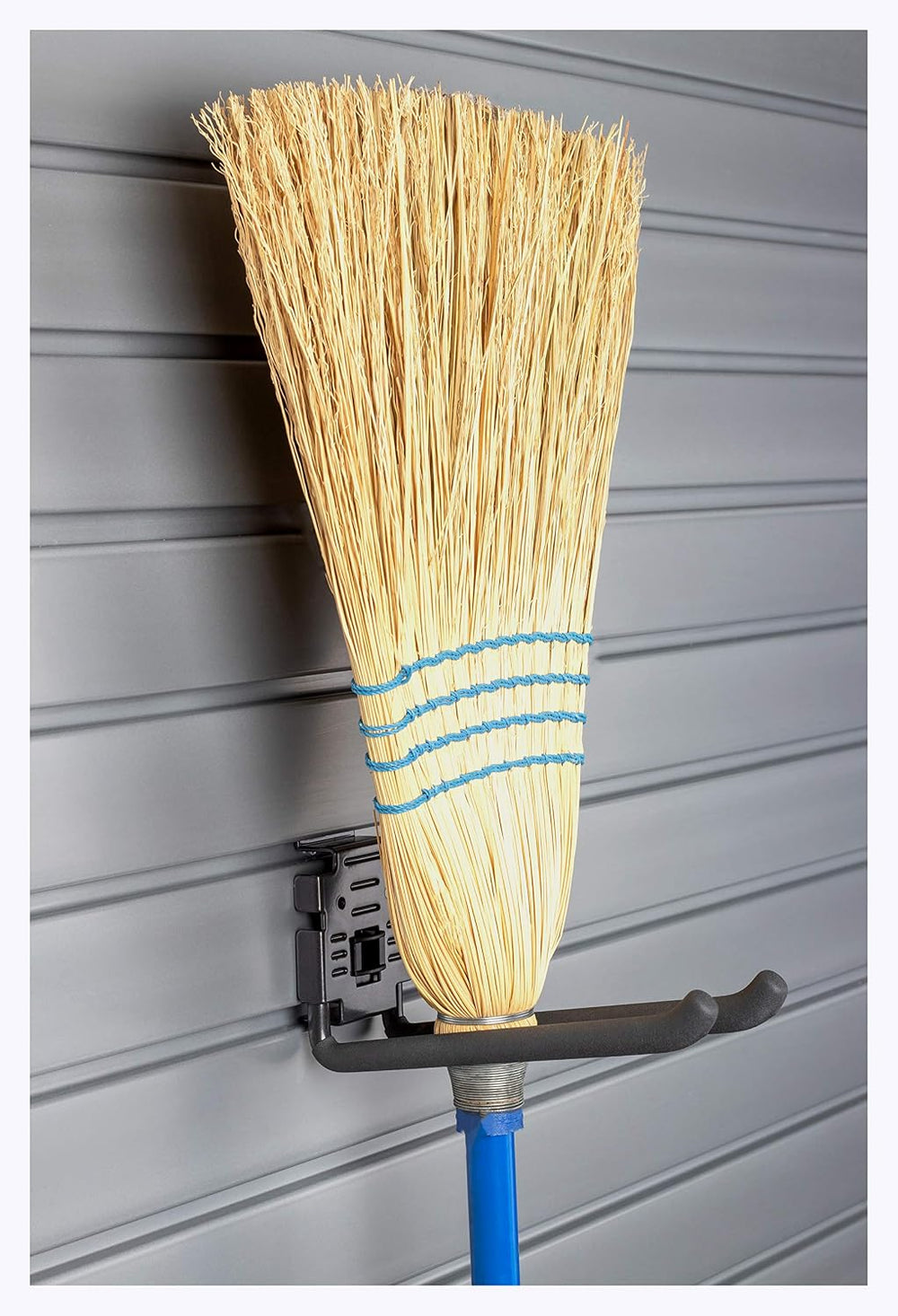 8" Double Hook with Locking Bracket for Tool Storage on Garage Slatwall ...