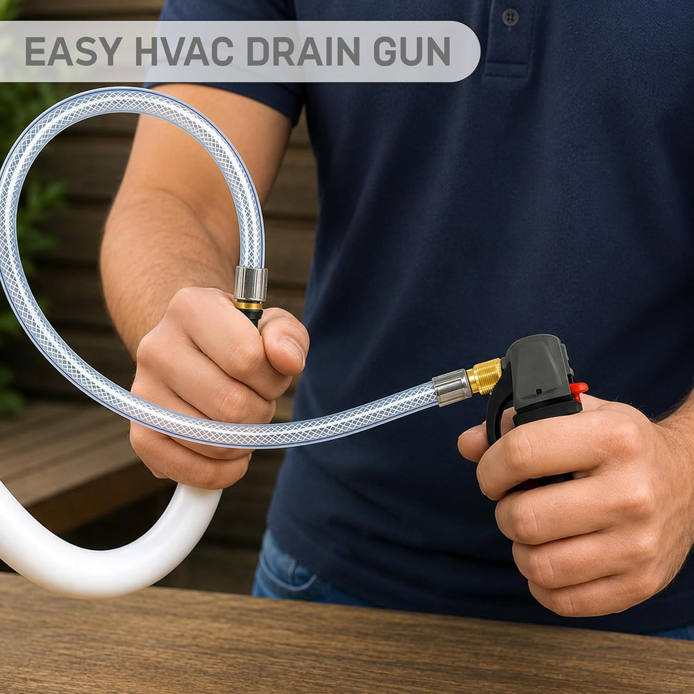 Drain Gun AC Drain Line Cleaner Tool, HVAC Air Conditioner Condensate Blaster...
