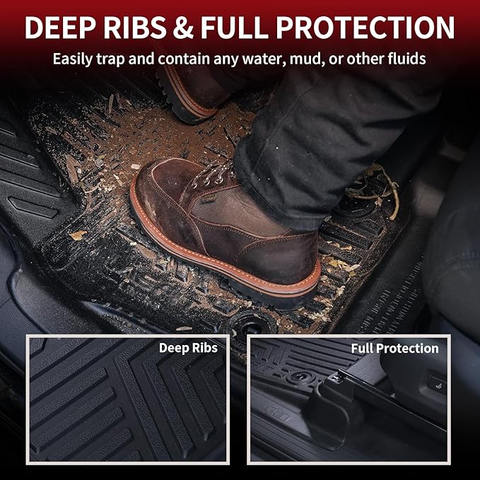 LASFIT Floor Mats Fit for Tacoma 2024-2025 Xtra Cab All Weather Floor Liner TPE