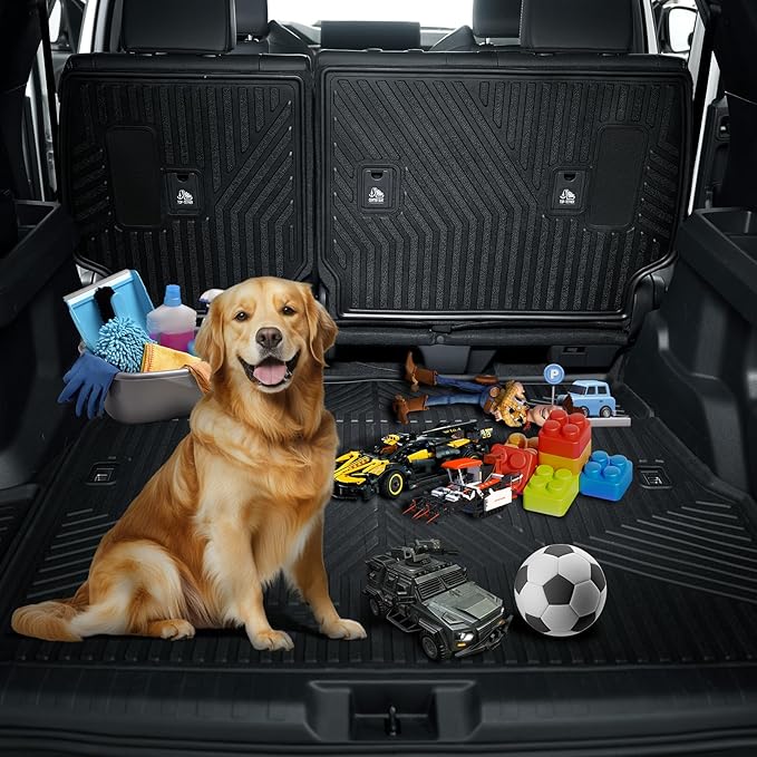 LASFIT Trunk&Seatback Mats for Toyota 4Runner 2013-2024, All Weather TPE ...