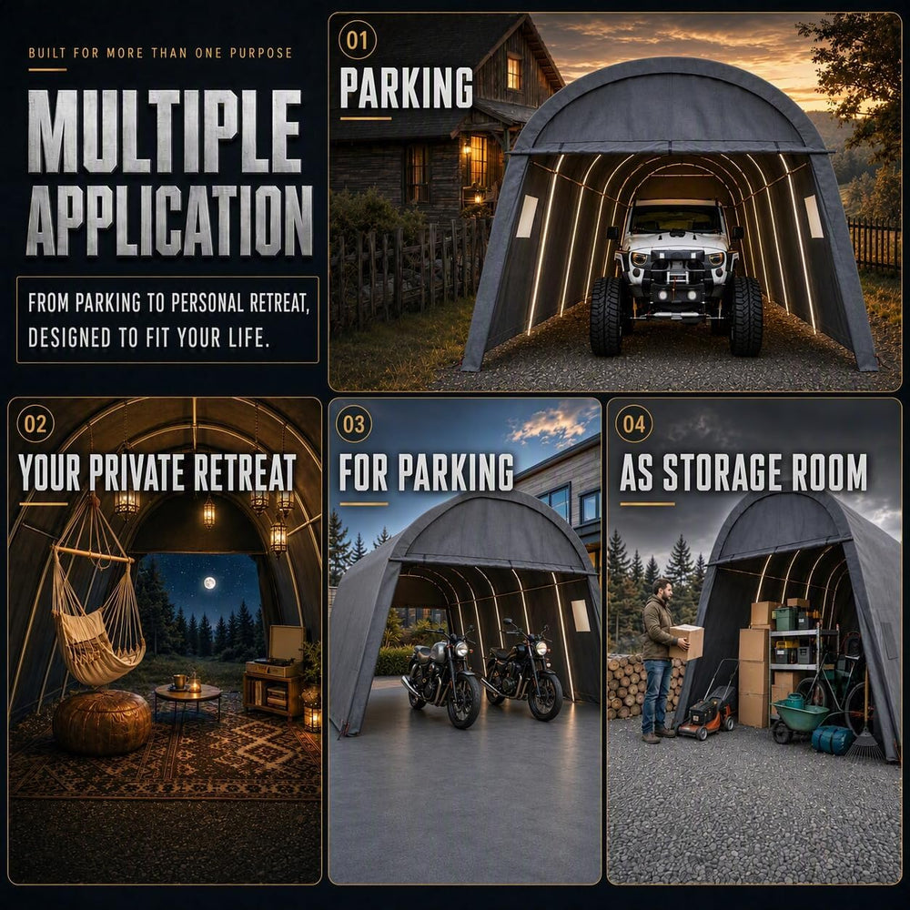 COBIZI 12x20 Carport Heavy Duty Portable Garage Steel Storage Shed