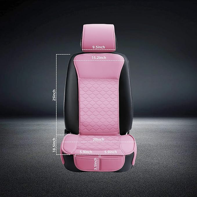 Elantrip 2 PCS Front Car Seat Covers Pink Leather Auto
