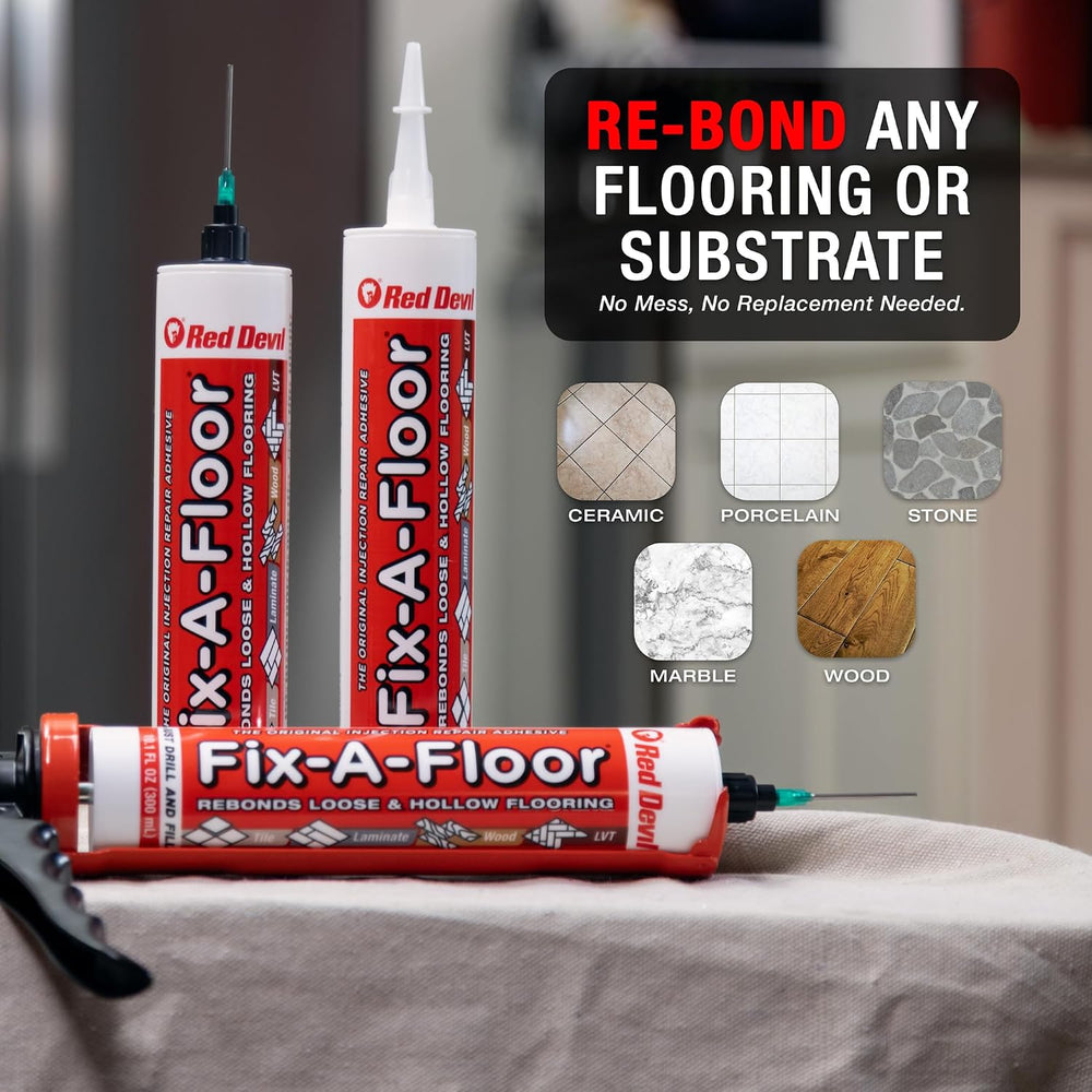 The Original Fix-A-Floor Loose Tile Repair Adhesive with Syringe - Tile, Porc...