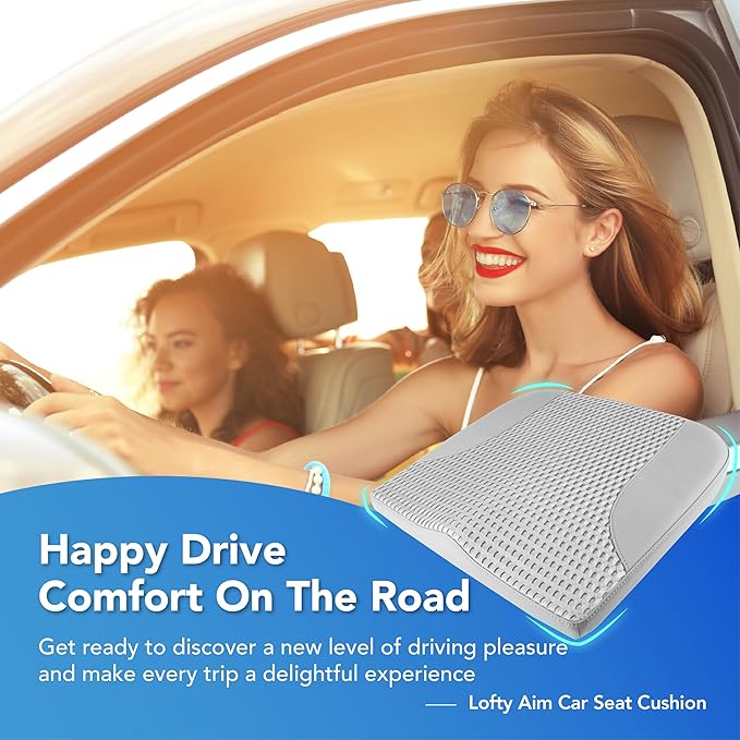Car Seat Cushion, Comfortable Memory Foam Seat Pillow