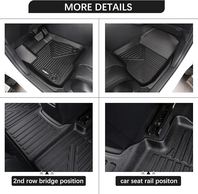 GINOWY- Floor Mats for Kia Seltos 2020-2024 2025, TPE All Weather Protection