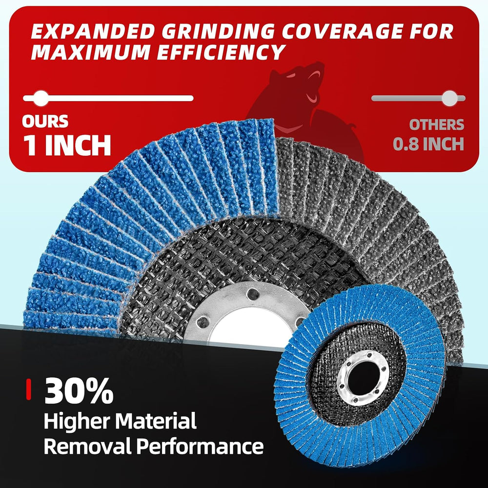 50 Pack Zirconia Flap Discs 4.5" x 7/8" T27 for 4 1/2 Inch Angle Gr...
