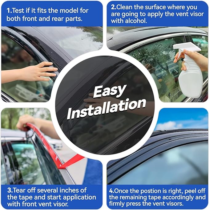 Window Visors Rain Guards for 2016-2022 Honda HRV, Out-Channel Window Vent Wind