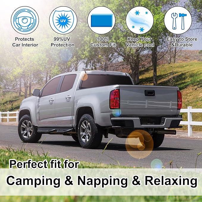 TINGLU Window Shades for Chevrolet Colorado Pickup Truck 2015-2022 Accessorie...