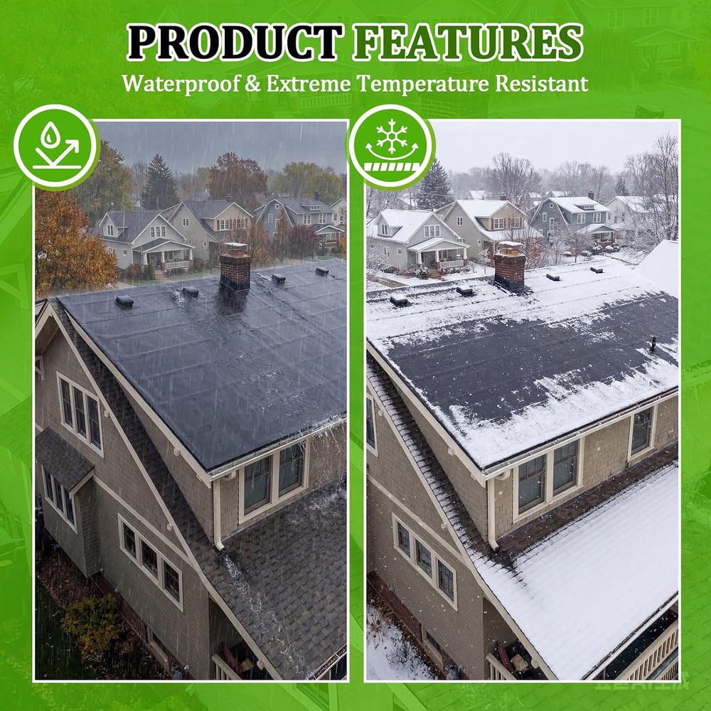 Pushglossy 1 Roll EPDM Rubber Roofing Membrane 50 Mil, 39" x 10 Ft, Black