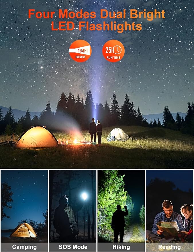 Solar Charger Power Bank, 40000mAh Portable Phone Charger Built in 4 Cables
