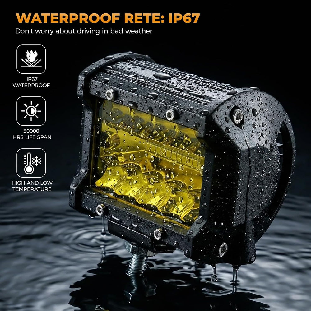 Turboo 4 Inch LED Light Pods 4PCS 60W Led Light Bars, 12000LM Spot Flood Beam...