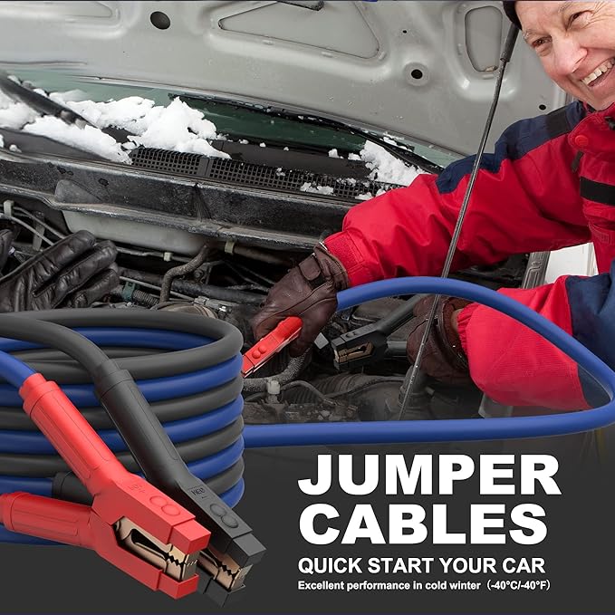 Heavy Duty Jumper Cables, 0 Gauge 25 Feet 1000Amp Booster Cables, UL Listed