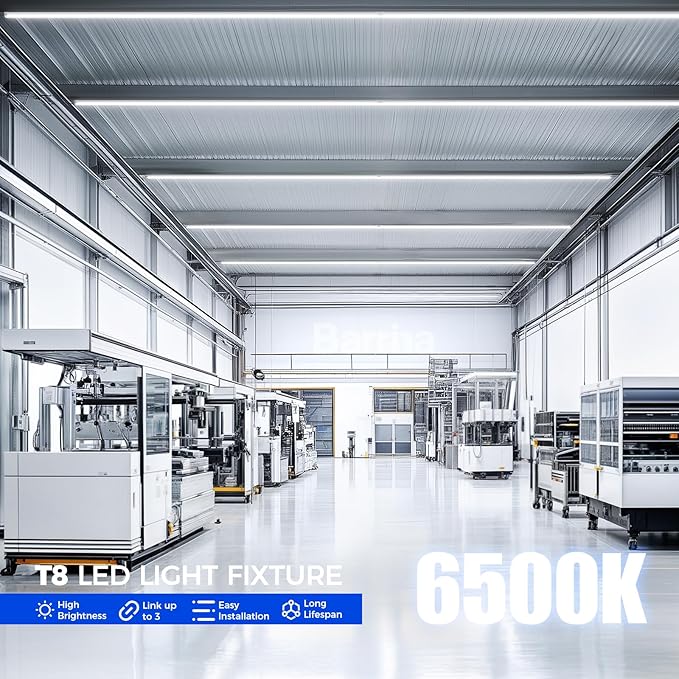 Barrina 8FT LED Shop Light, 100W 15000LM 6500K Super Bright White, Linkable T...