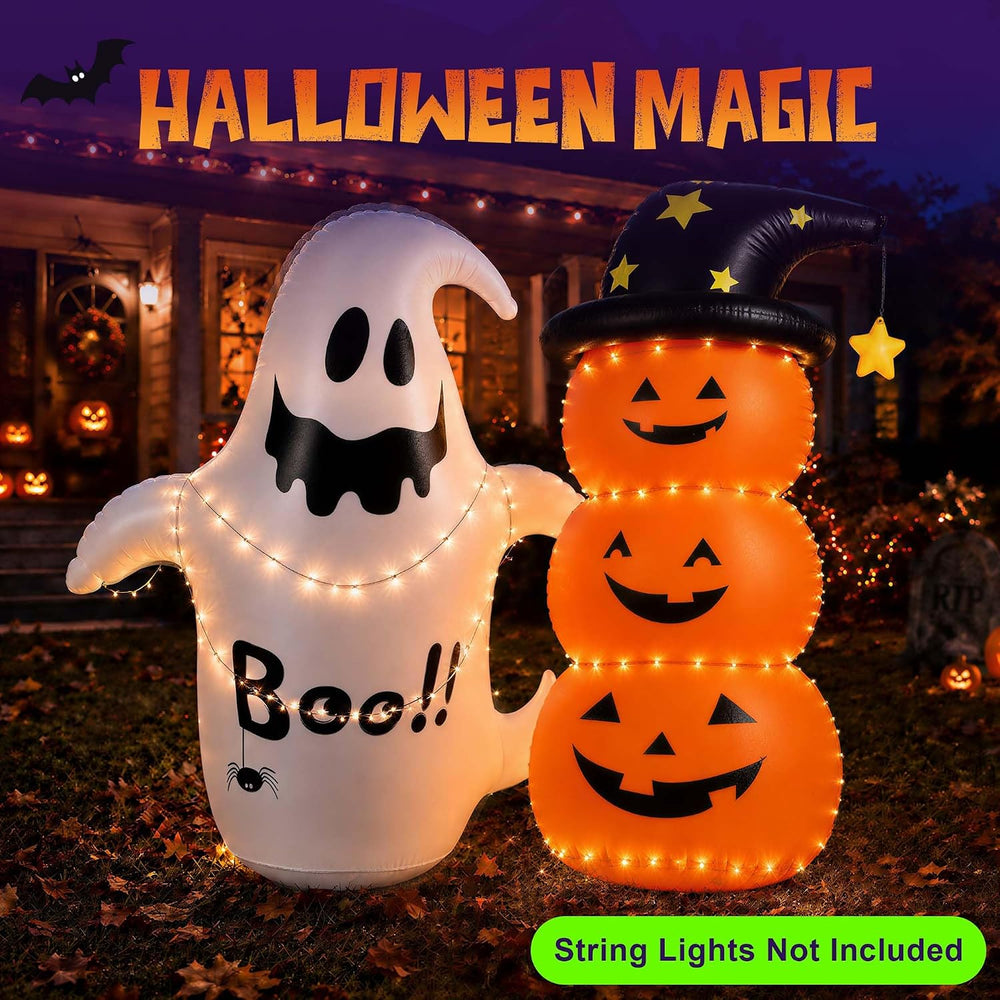 2PCS Inflatable Halloween Decorations Outdoor, 4FT Cute Blow Up Yard Decor