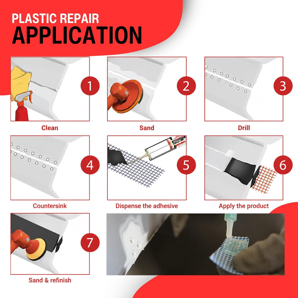 Polymix Rigid Automotive Multipurpose Plastic Repair & Adhesive, Black