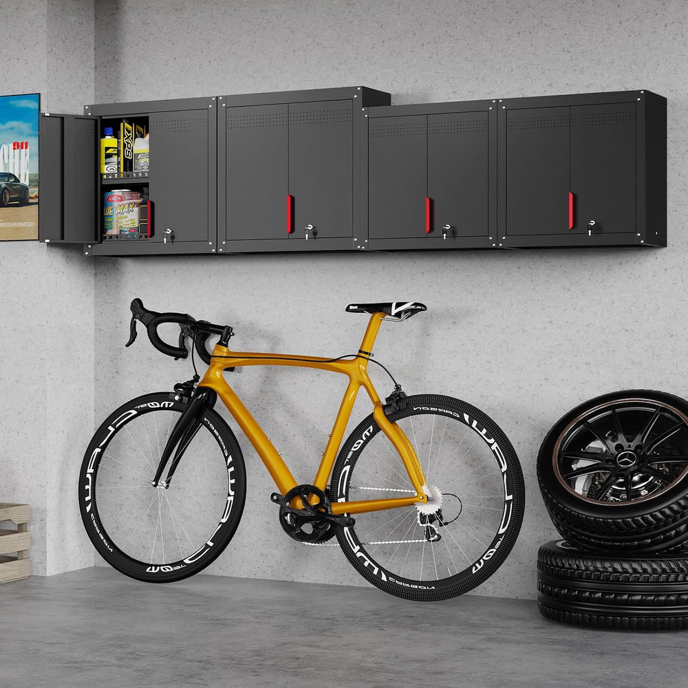 30" Metal Garage Wall Cabinet,Metal Wall Cabinets with Lock & Adjust...