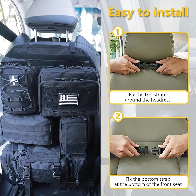 Universal Tactical Seat Back Organizer Vehicle Molle Panel Organizer Storage