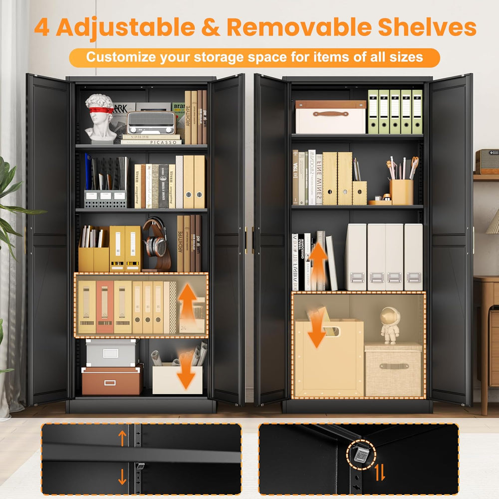 71" Metal Pantry Cabinet,Storage Cabinet with Doors and Shelves