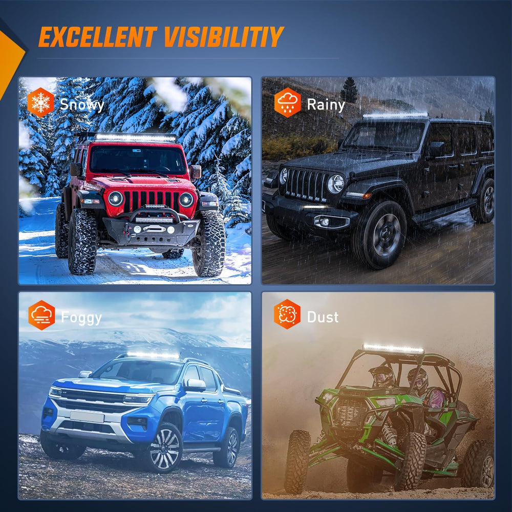 Nilight Slim LED Light Bar 50 Inch 130LED Single Row Spot Flood Combo Fog Lig...