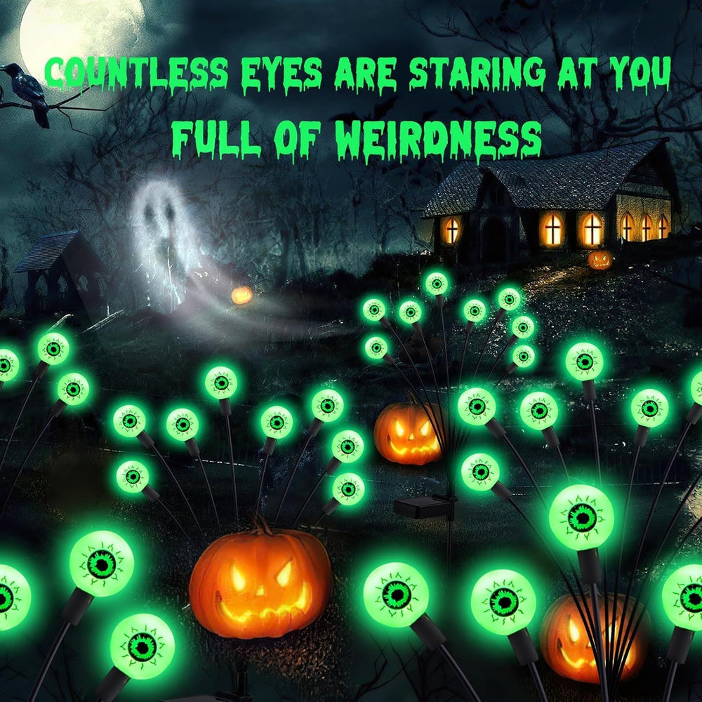 ASMAD Halloween Decorations Outdoor Solar Scary Eyeball Lights,8Pack 64LEDs