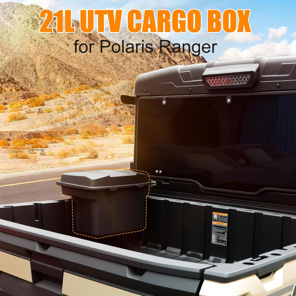 21L UTV Cargo Storage Box for Polaris Ranger 1000 900, Waterproof Removable R...