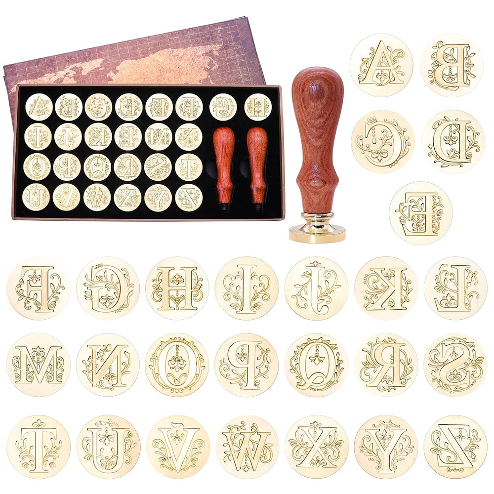 SWANGSA Initial Alphabet A-Z Wax Seal Kit with 624pcs Sealing Wax Beads, Furn...