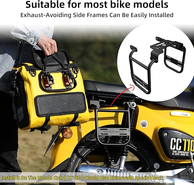 Rhinowalk Motorcycle Saddlebags, Waterproof Saddlebags, Quick Release 15L