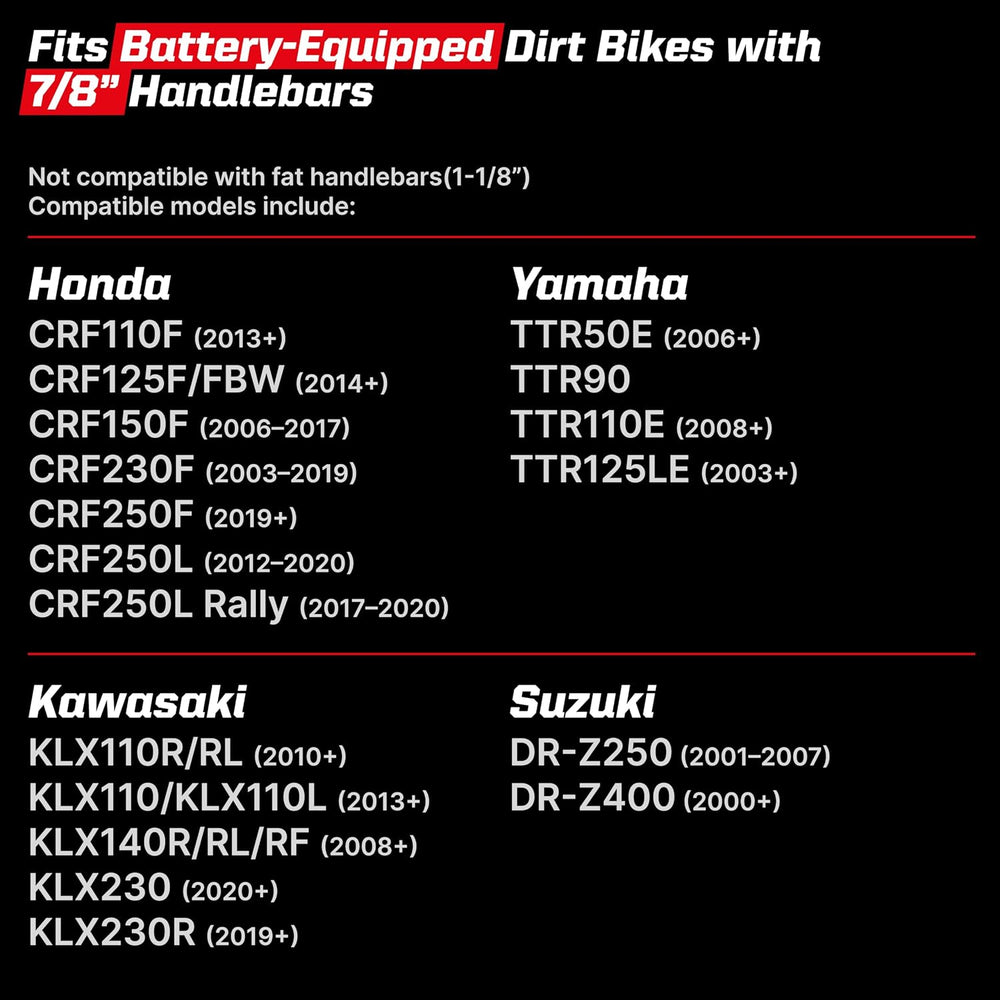 Dirt Bike Light Bar Kit, Plug-Play Dirt Bike Headlight, 7/8” Handlebar (Batte...