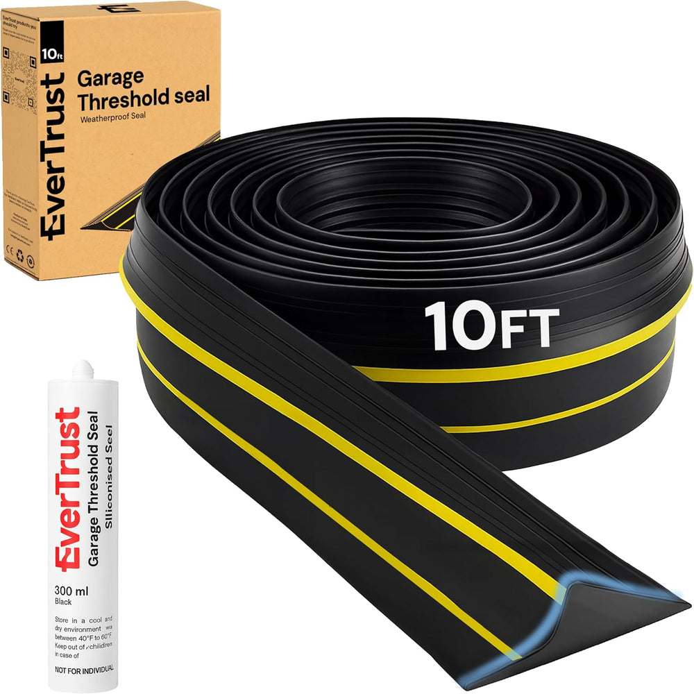 10Ft/3M Garage Threshold Seal Strip + 1pc 300ml Sealant Adhesive