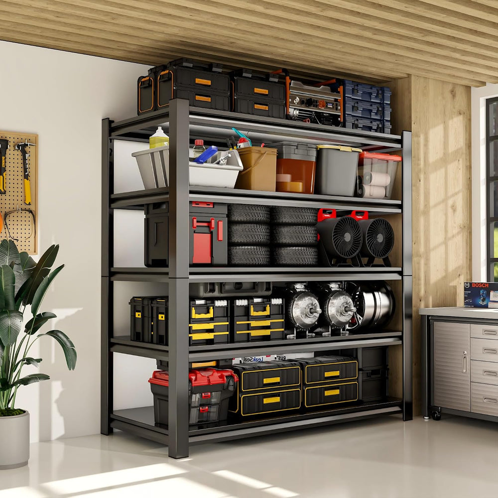 59" W Garage Shelving,5-Tier Heavy Duty Shelving Unit,3000LBS Adjustable...