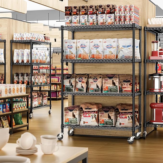 IZEUK Garage Shelving Wide Storage Shelves 4 Tier Metal Shelves Heavy Duty