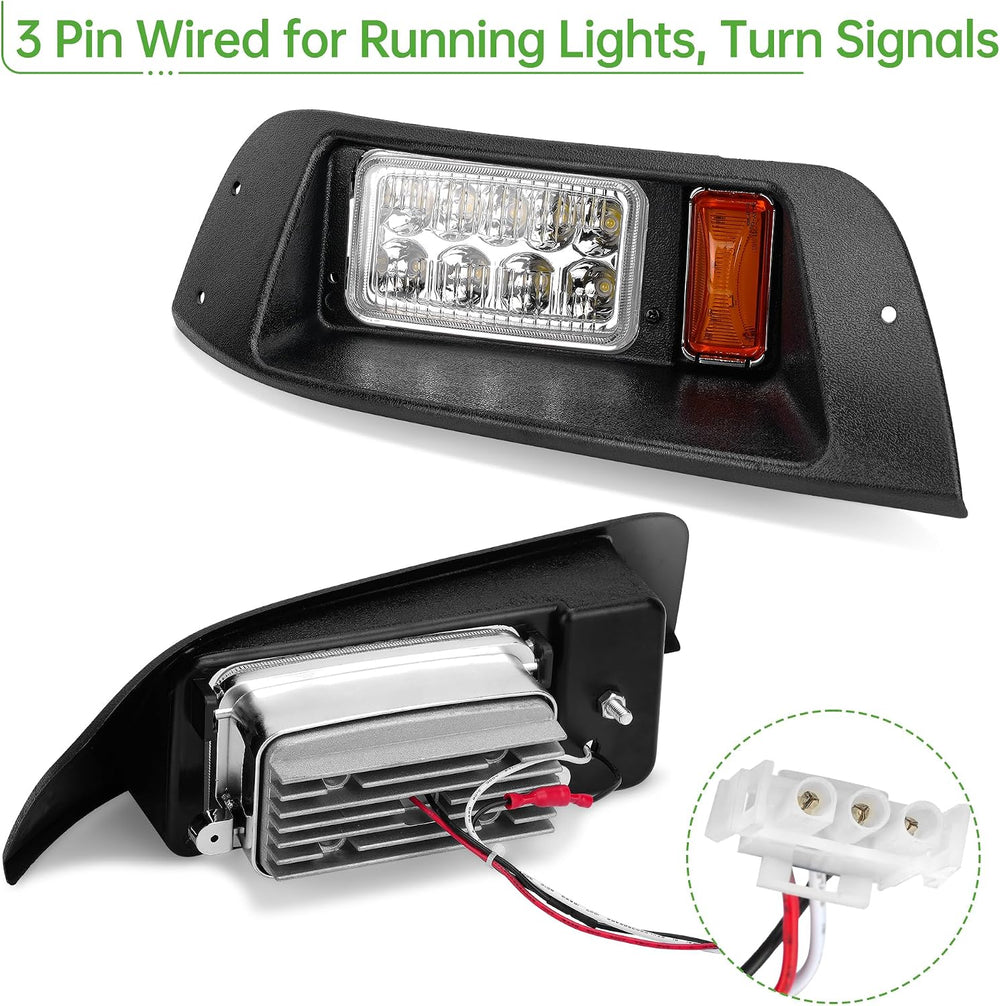 10L0L Golf Cart Headlight and Tail Light Kit for EZGO TXT 1995-2013 G&E 12V