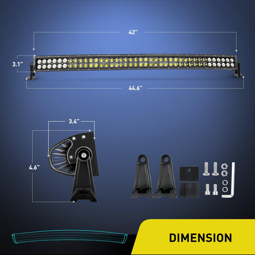 Nilight - 71014C-A 42" 240W Spot Flood Combo High Power LED Driving Lamp...