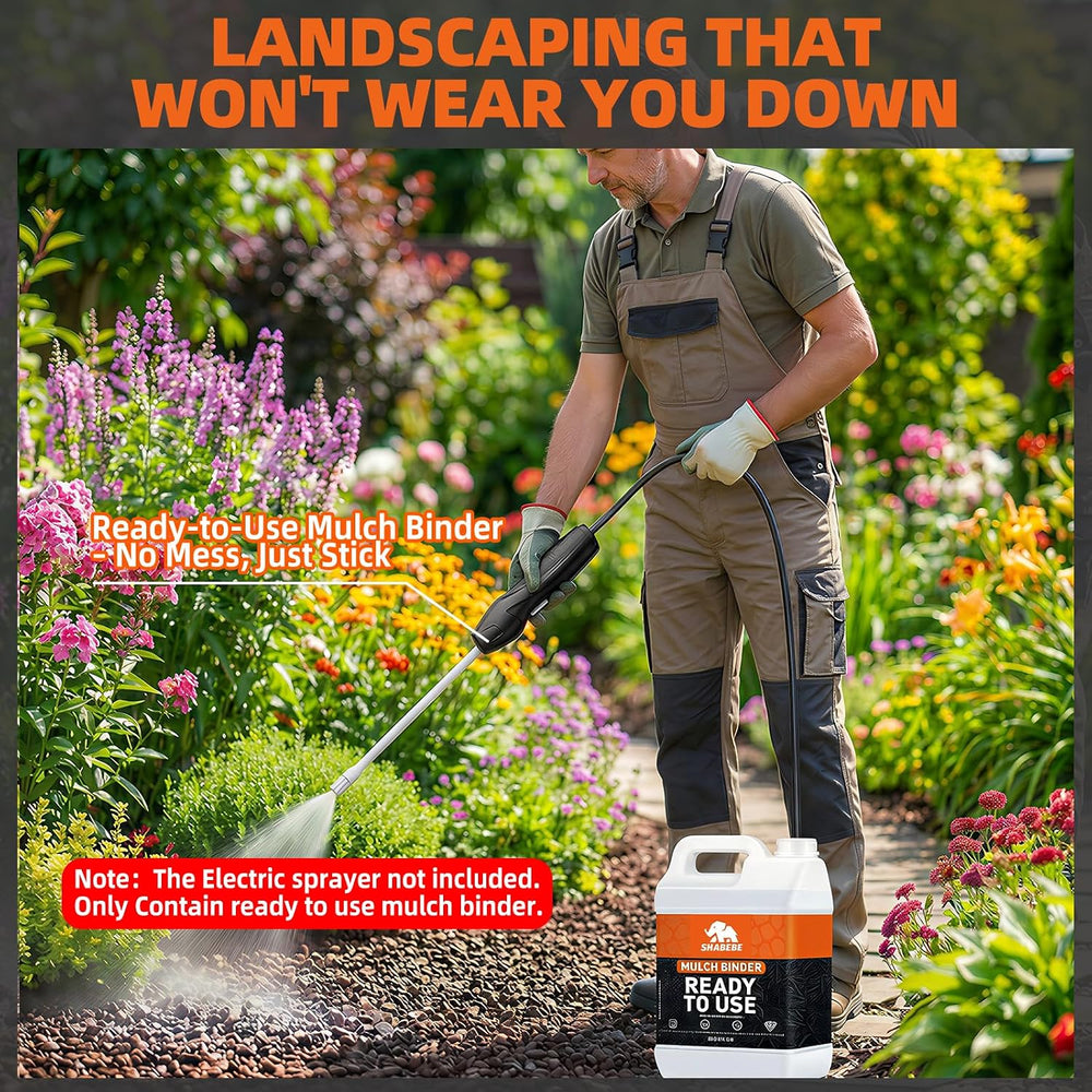 Rock Glue for Landscaping -2 Gallon Ready to Use Mulch Binder, Fast-Dry No Di...