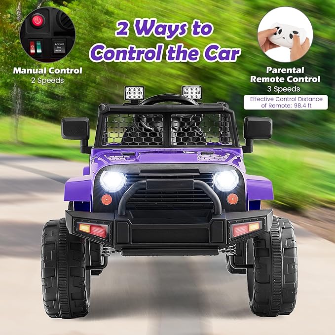Costzon Ride on Car, 12V Battery Powered Truck Vehicle
