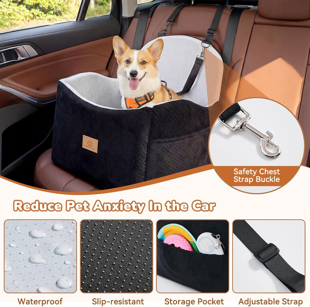 Dog Car Seat for Medium/Small Dogs, Dog Booster Car Seat, Pet Booster Seats U...