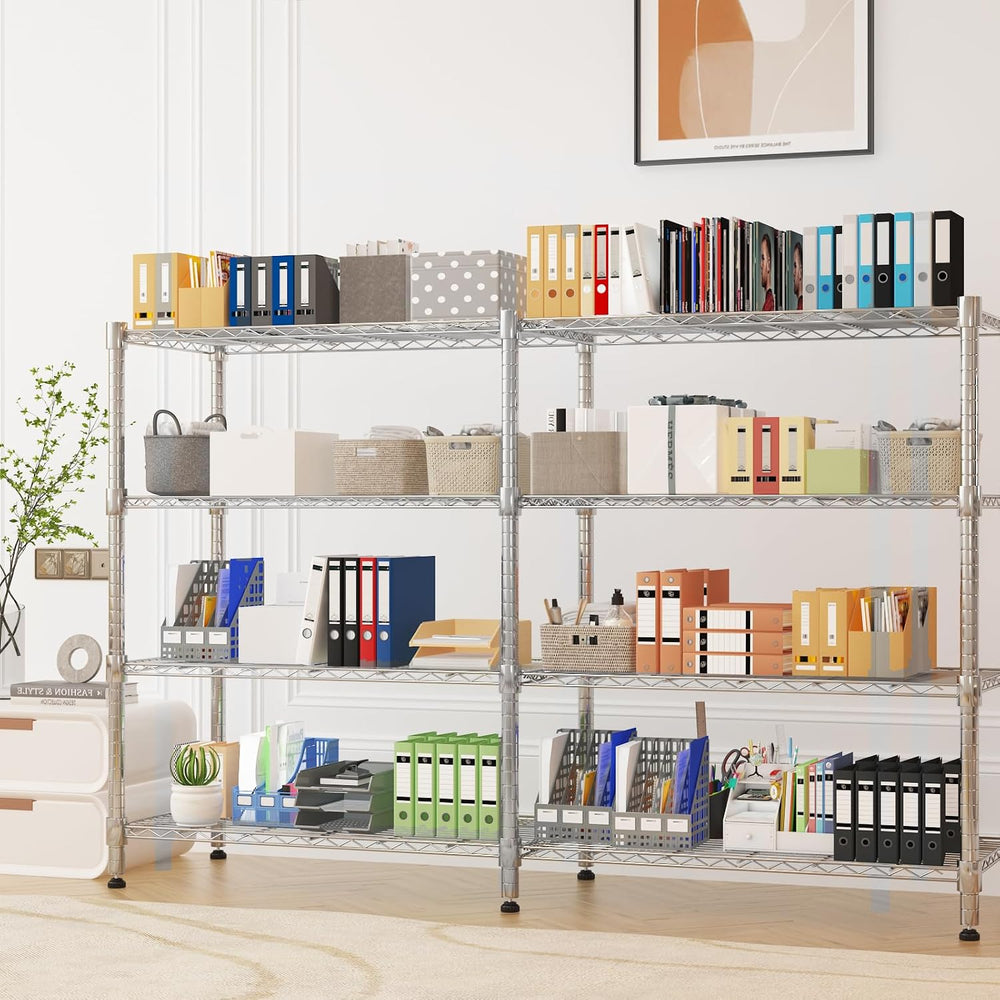 Homdox Heavy Duty Storage Shelves, 4 Tier Wire Shelving Unit, Adjustable Meta...