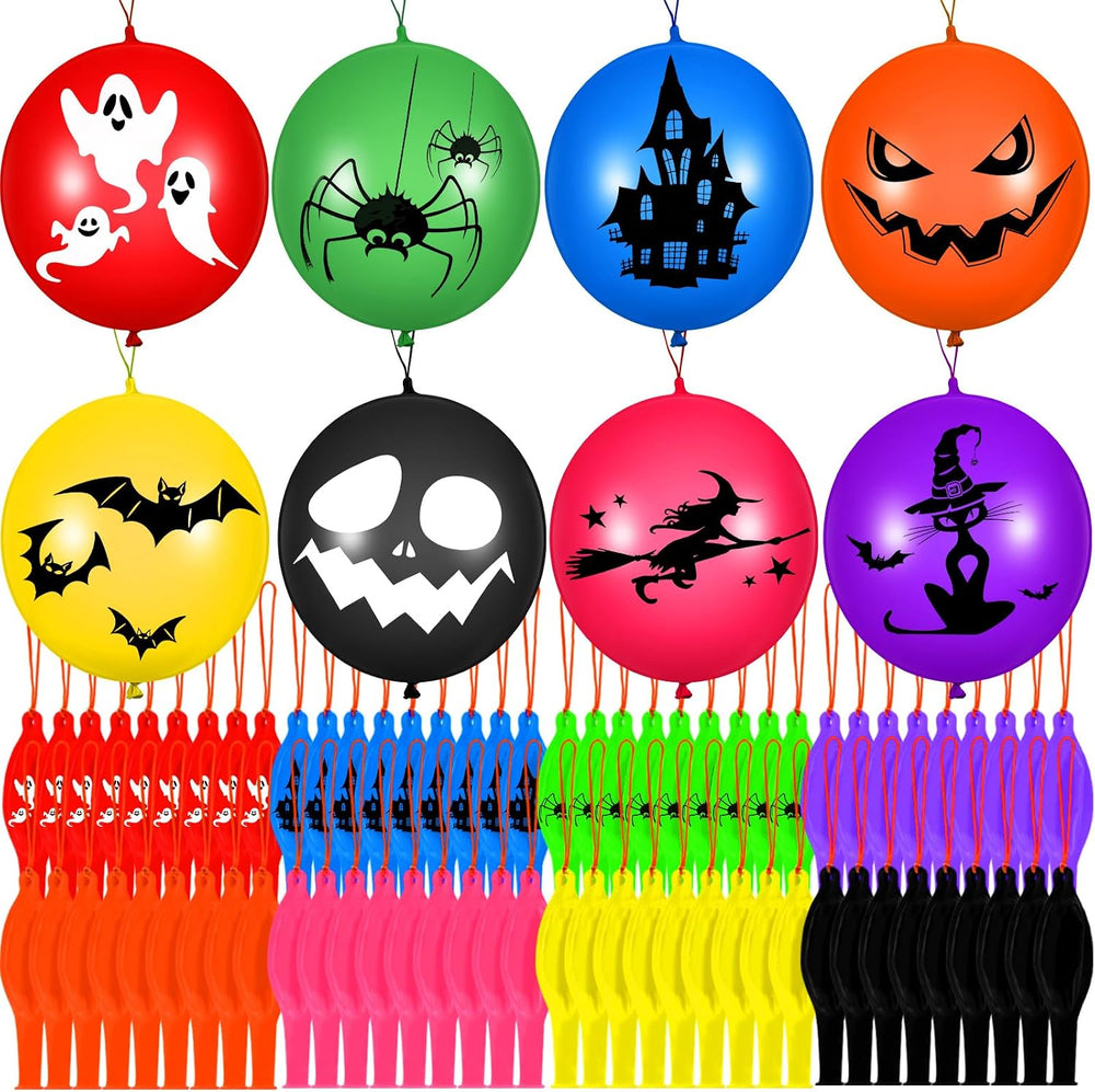 120 Pcs Halloween Punch Balloons Bulk 18 Inch Latex Halloween Prizes Bulk