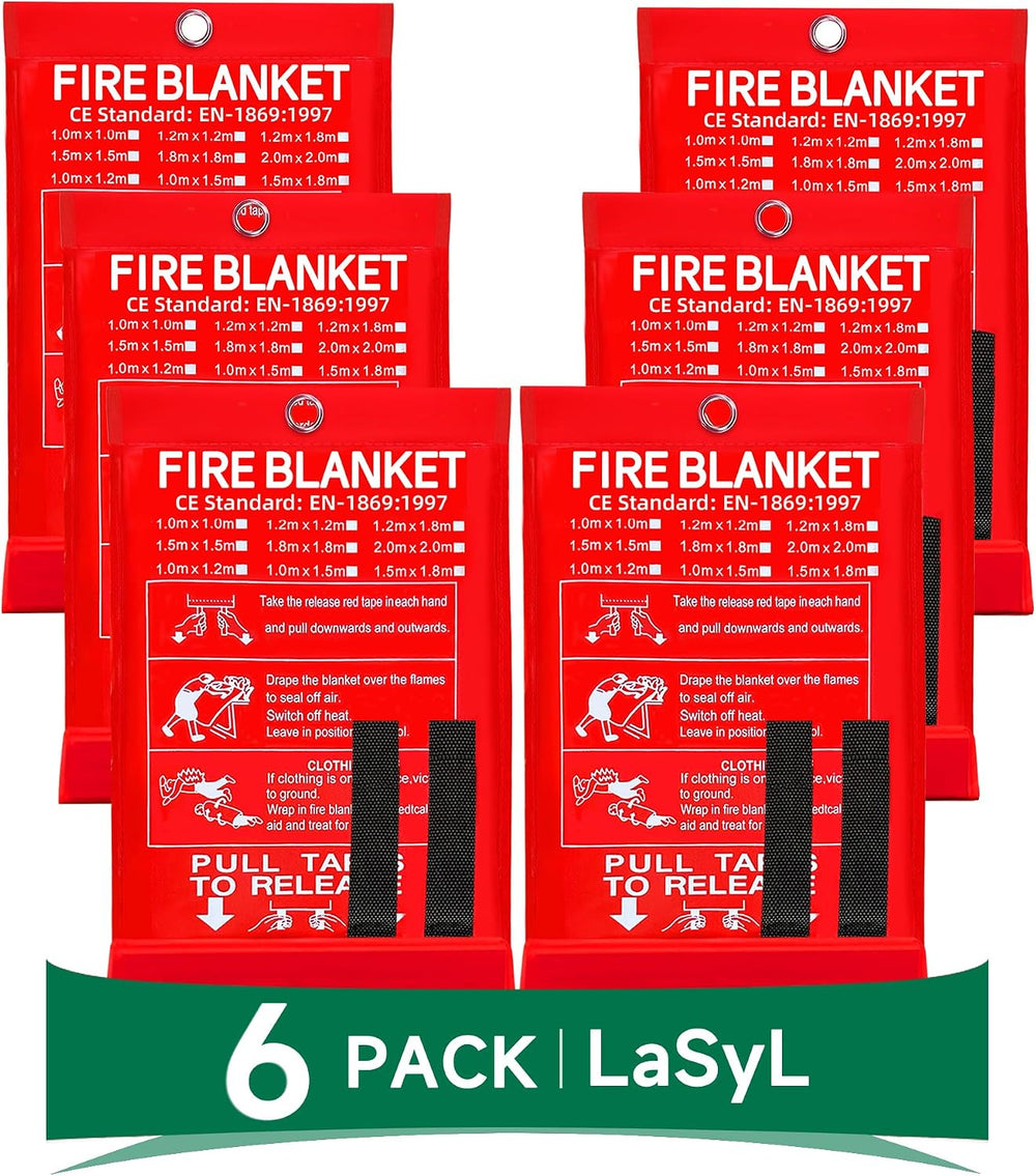 LaSyL Blanket Emergency for Home, 40" x 40"(Pack of 6), Fire Supres...