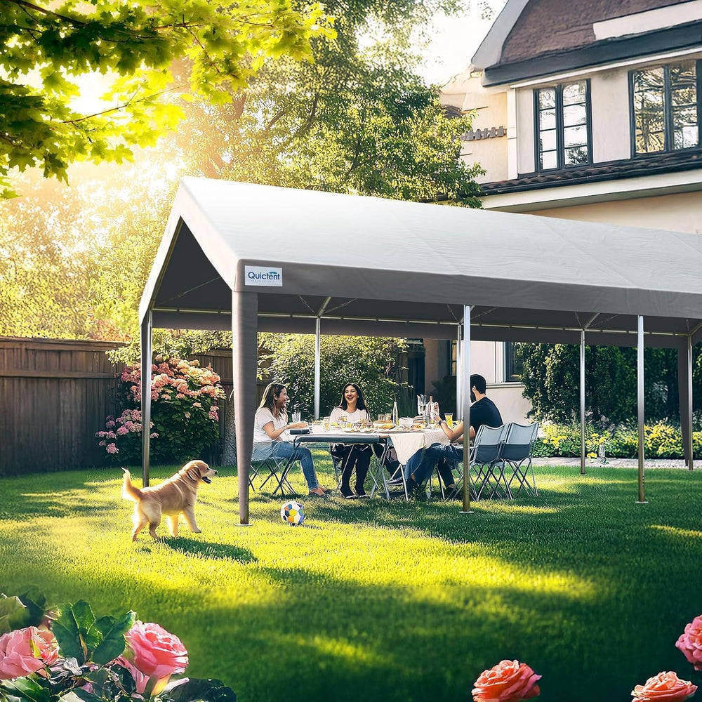 Quictent Heavy Duty 13x25 ft Carports with Side Zipper Doors
