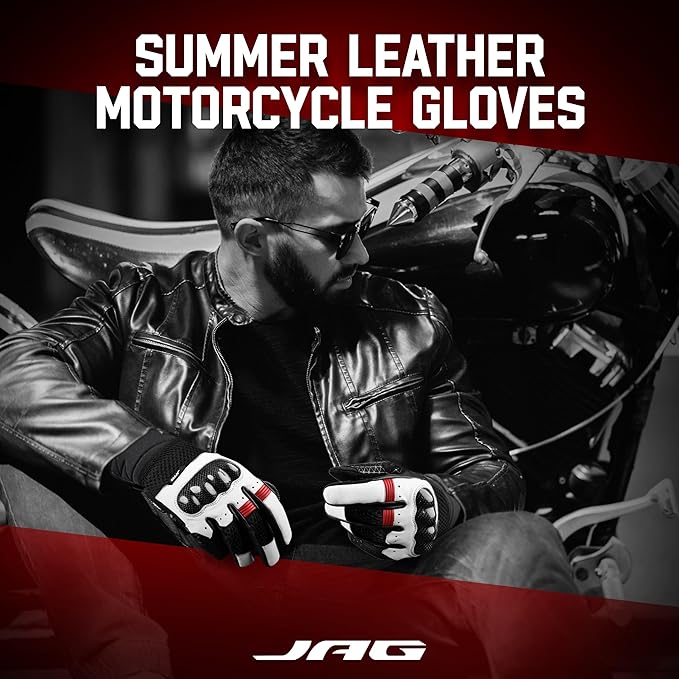 J.A.G. Leather Motorcycle Gloves