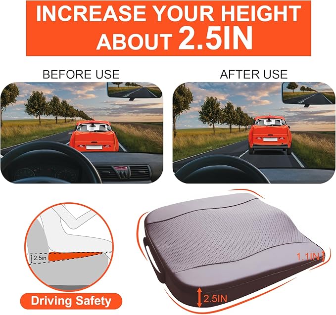 Car Seat Cushion, Comfort Memory Foam Car Cushions