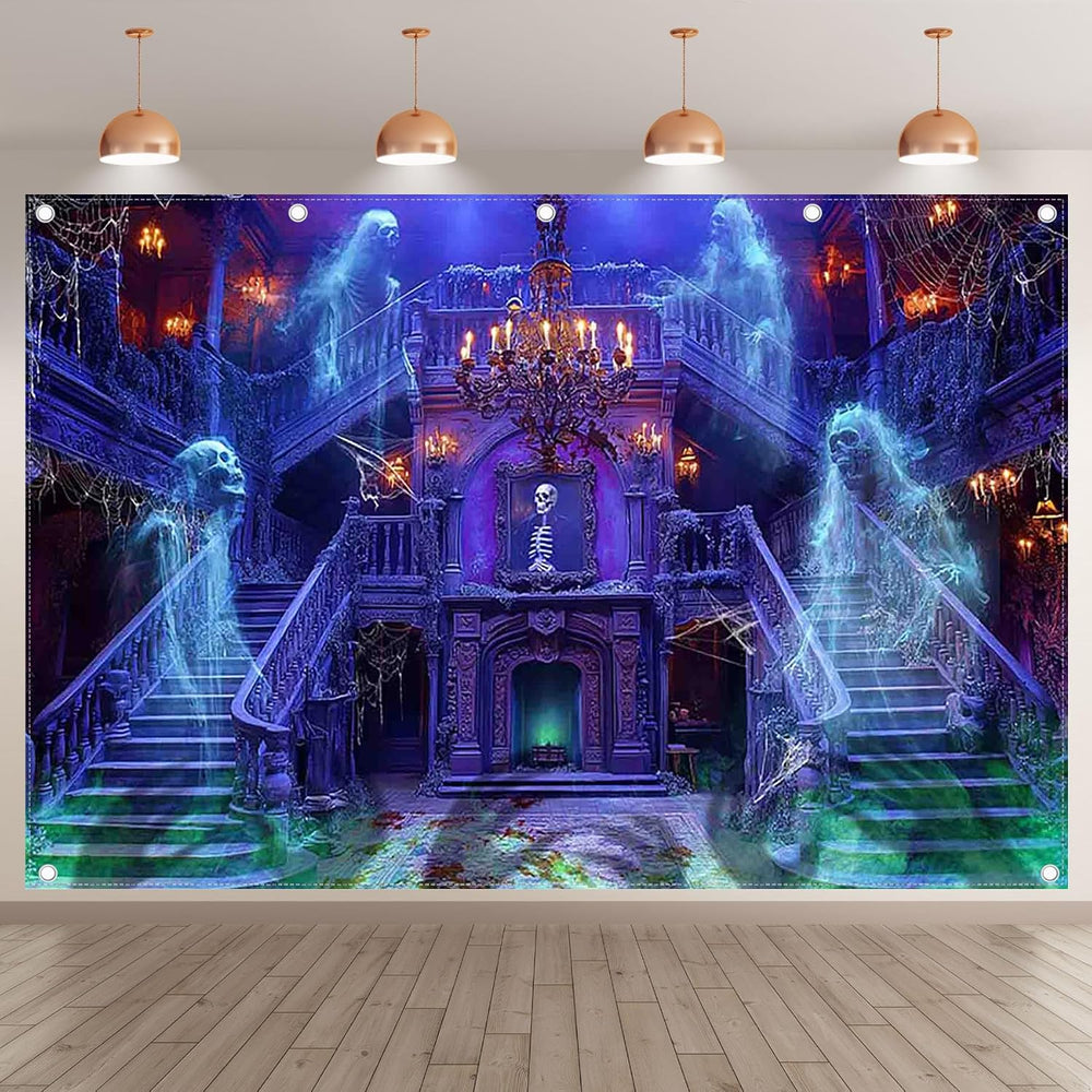 12x8ft Fabric Halloween Spooky Medieval Castle Photography Backdrop