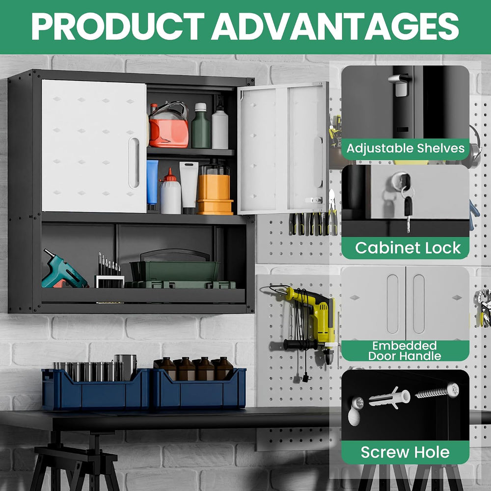 Garage Cabinet System | Heavy Duty Steel All-in-One Modular Garage Cabinet Se...