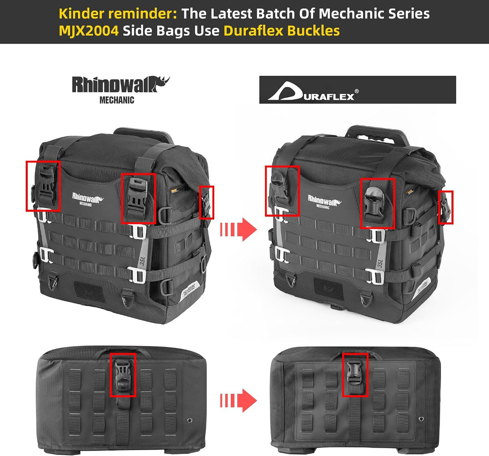Rhinowalk Motorcycle Saddle bag Waterproof Luggage Bag 35L Quick Release with...