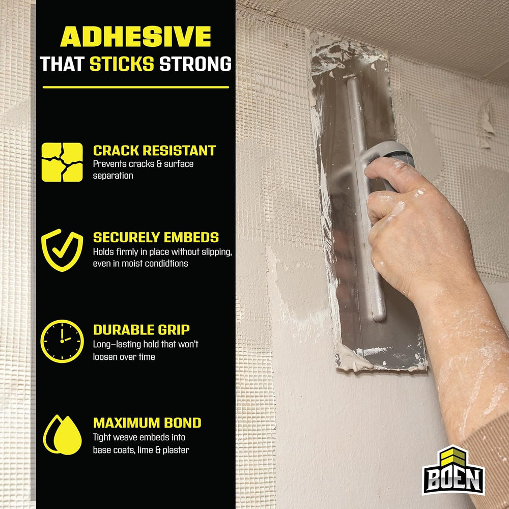 EIFS Stucco Mesh Tape 9.5"x150', Self-Adhesive Fiberglass Drywall Re...