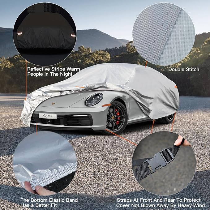 Kayme 6 Layers Car Cover Waterproof All Weather