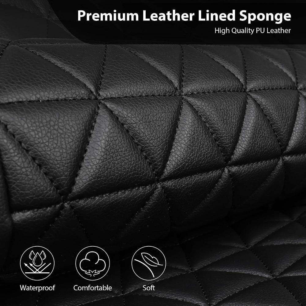 CAR PASS Bling Diamond Black Leather Car Seat Covers Full Sets Interior Sets,...